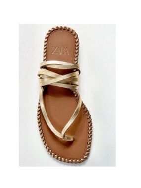 ZARA gold wrap sandals
